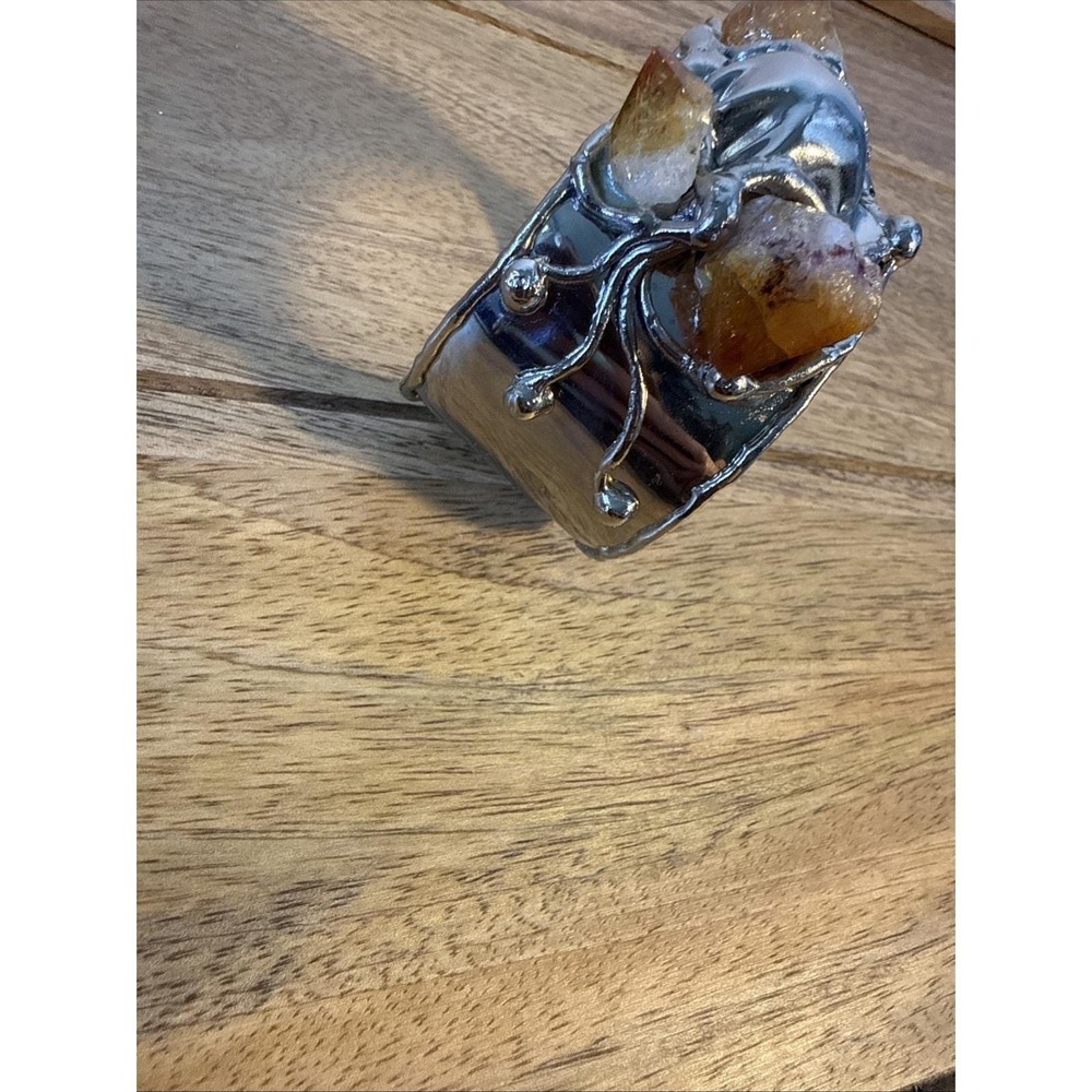 Brutalist Bracelet Citrine Handmade Unique & Rare
